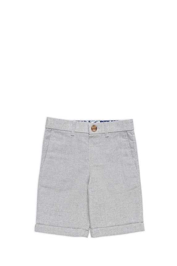 Bermuda Infantil Masculino Linho Cinza - 6-12M/12-18M/18-24M/2-3A/4A/5A/6A Monsoon