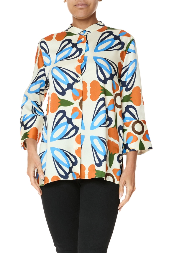 Blusa Cetim Estampado - DG75953 Zara