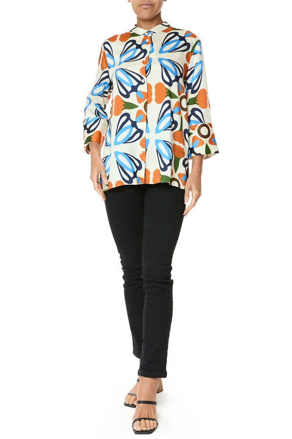 Blusa Cetim Estampado - DG75953 Zara