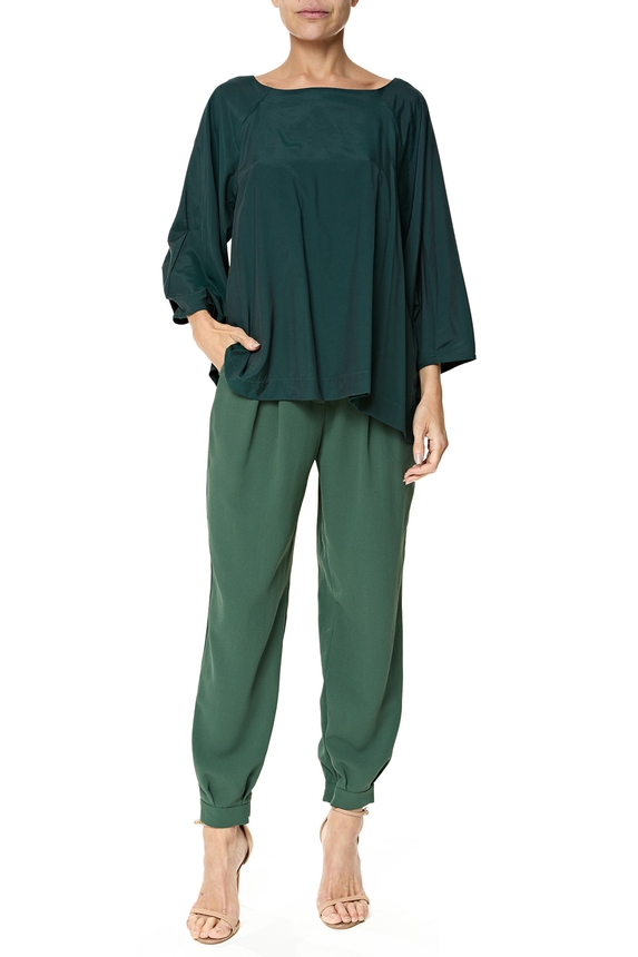 Blusa Cetim Verde - DG76273 Alcaçuz