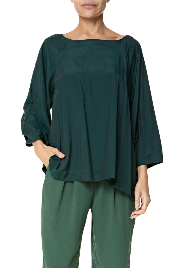 Blusa Cetim Verde - DG76273 Alcaçuz