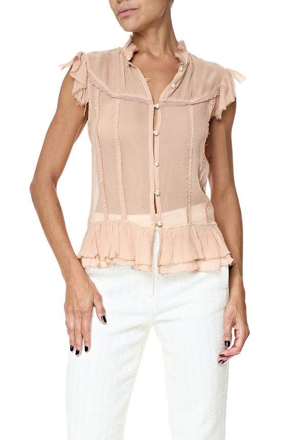 Blusa Chiffon Rosa - DG76663 Banana Republic
