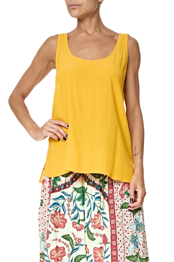 Blusa Crepe Amarelo - DG76442 Farm