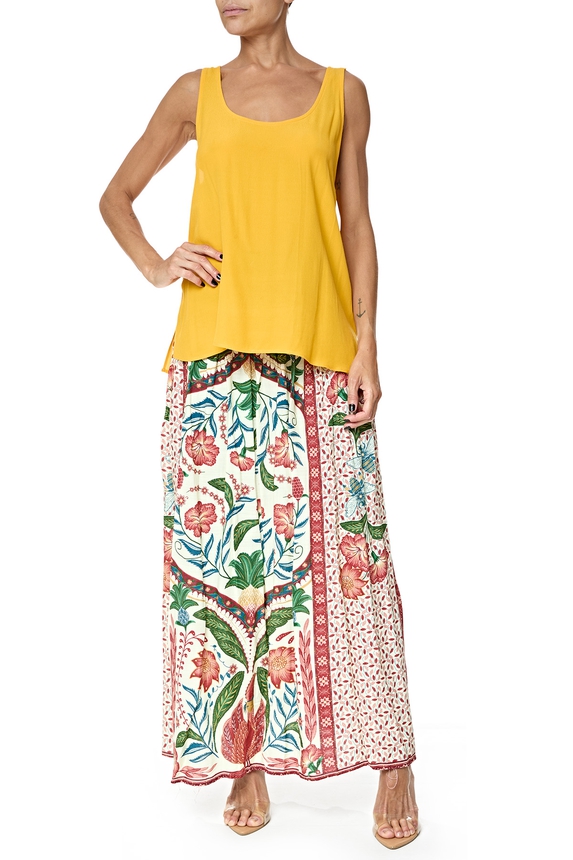 Blusa Crepe Amarelo - DG76442 Farm