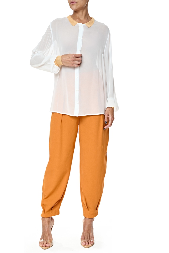 Blusa Crepe Branco - DG76274 Alcaçuz