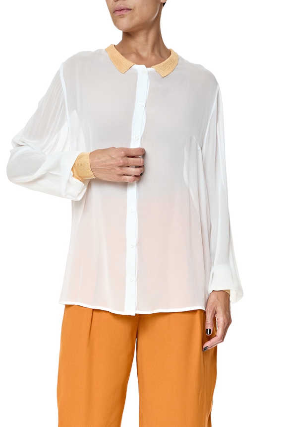 Blusa Crepe Branco - DG76274 Alcaçuz