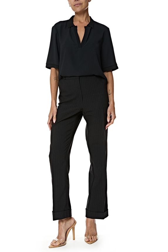 Blusa Crepe Preto - DG76953 Shoulder