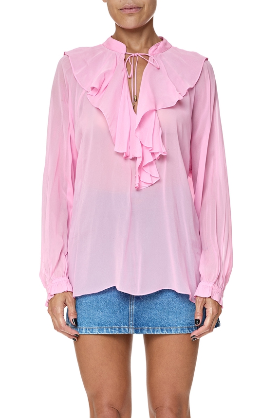 Blusa Crepe Rosa - DG76597 Nati Vozza ByNV