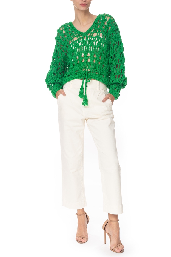 Blusa Crochê Verde - DG73863 Curadoria Dress & Go