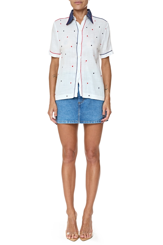 Blusa Linho Estampado - DG76650 Curadoria Dress & Go