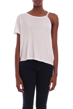 Blusa Manga Curta Malha Branco