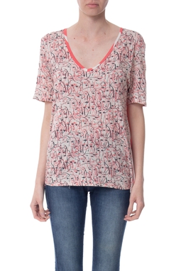 Blusa Manga Curta Viscose Estampado