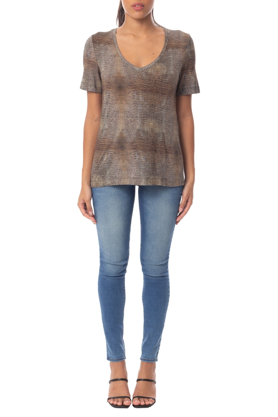 Blusa Manga Curta Viscose Estampado - DG23556 Animale