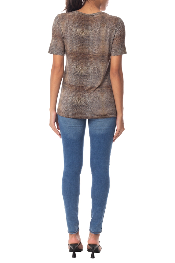 Blusa Manga Curta Viscose Estampado - DG23556 Animale