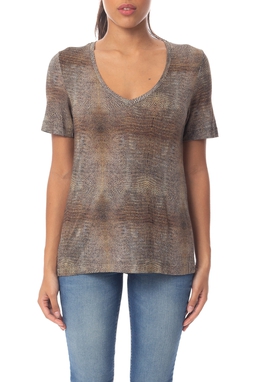 Blusa Manga Curta Viscose Estampado