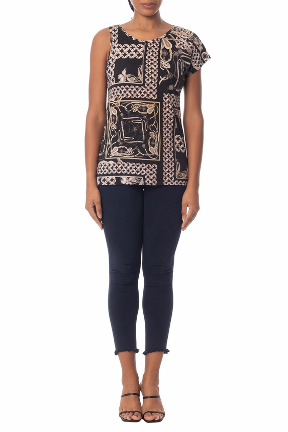 Blusa Manga Curta Viscose Estampado - DG23585 Animale