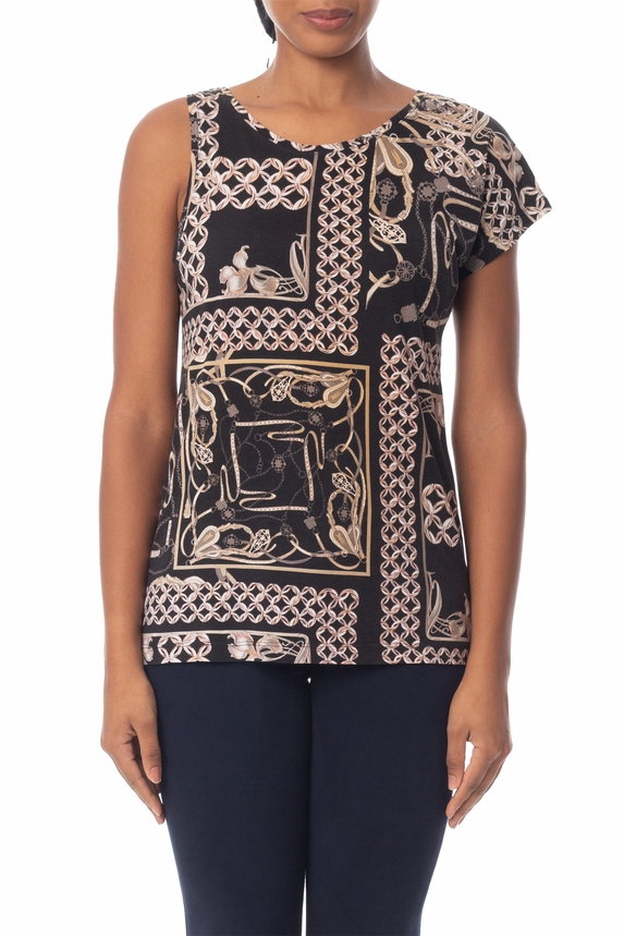 Blusa Manga Curta Viscose Estampado - DG23585 Animale