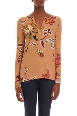 Blusa Manga Longa Viscose Estampado