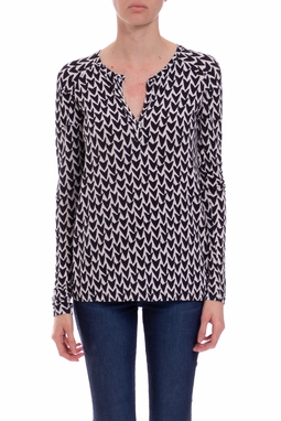 Blusa Manga Longa Viscose Estampado