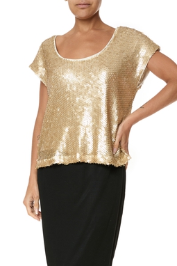 Blusa Paetê Dourado