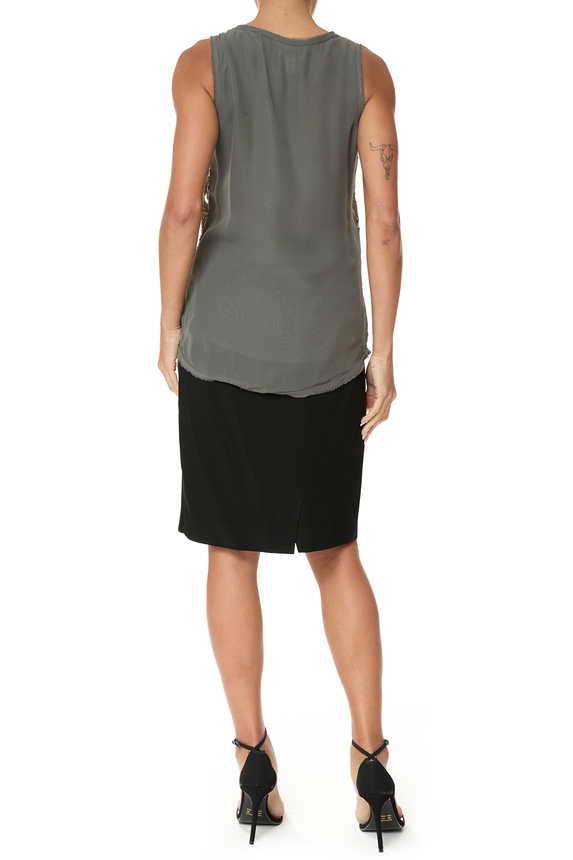 Blusa Seda Cinza - DG75862 Ann Taylor