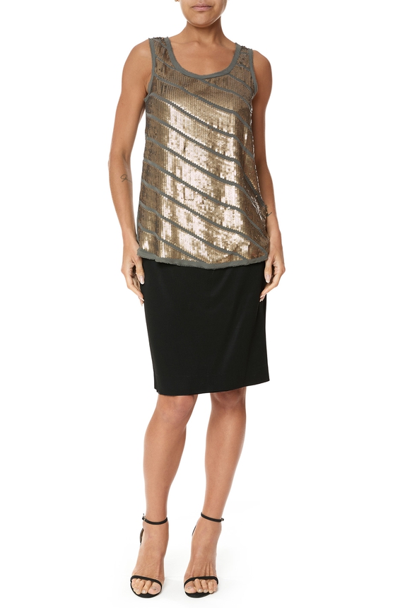 Blusa Seda Cinza - DG75862 Ann Taylor