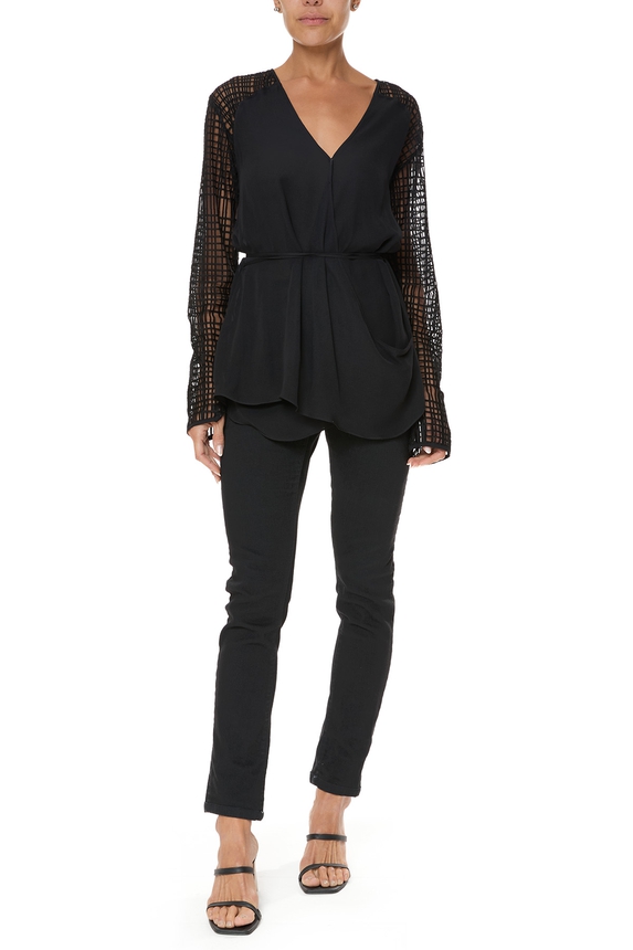 Blusa Seda Preto - DG75997 Cris Barros