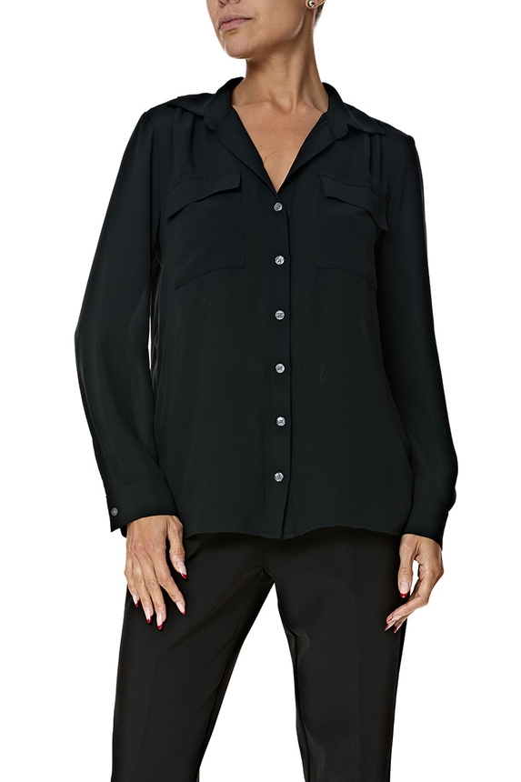 Blusa Seda Preto - DG76990 Ann Taylor