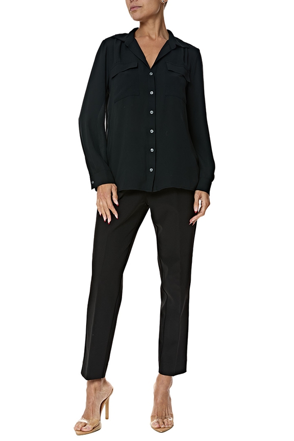 Blusa Seda Preto - DG76990 Ann Taylor