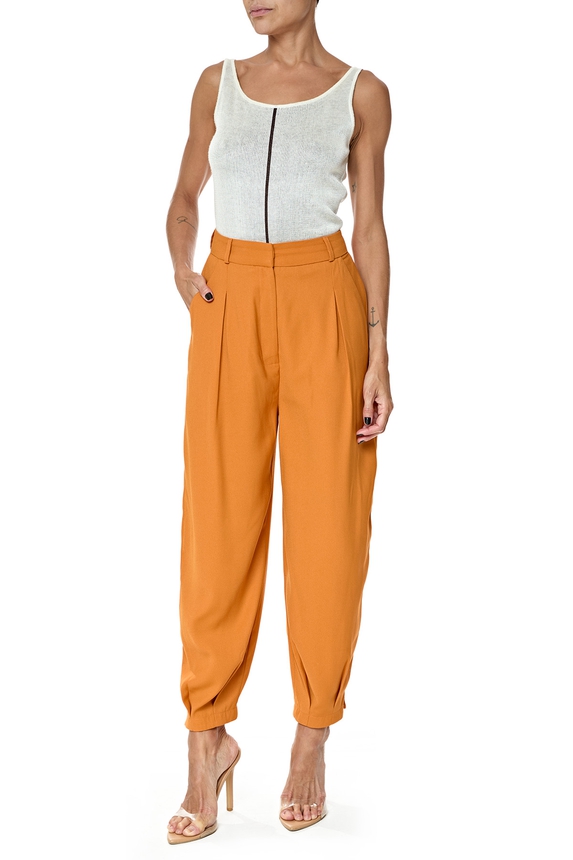 Calça Crepe Laranja - DG76662 Clemence Clothing