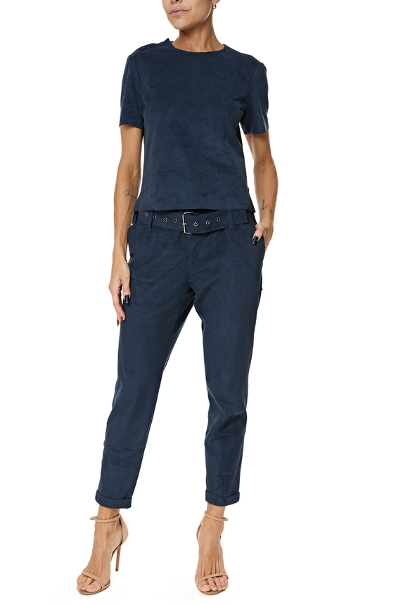 Calça do Conjunto Suede Azul DG76142 - DG76143 Le Lis Blanc