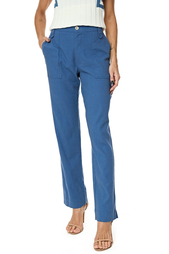 Calça Linho Azul - DG76114 Curadoria Dress & Go