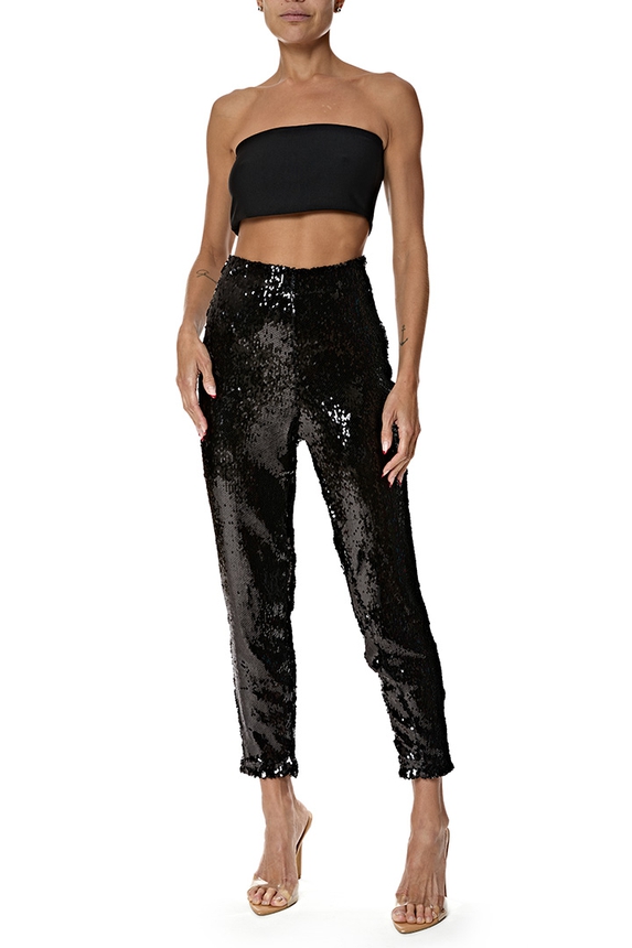 Calça Paetê Preto - DG76949 Canal