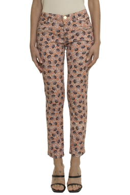 Calça Reta Algodão Estampado