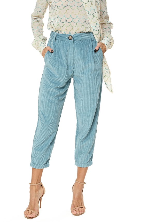 Calça Veludo Azul - DG76150 MOB