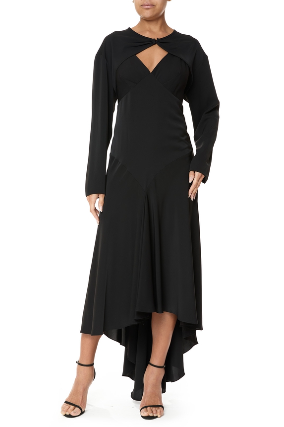 Casaqueto do Vestido Longo Cetim Preto DG75868 - DG75869 Reinaldo Lourenço