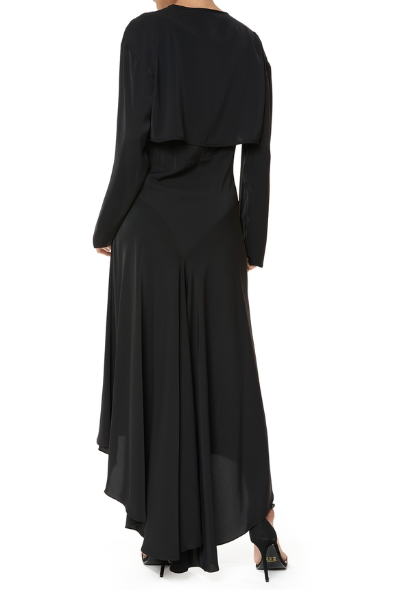 Casaqueto do Vestido Longo Cetim Preto DG75868 - DG75869 Reinaldo Lourenço