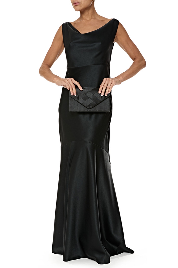 Clutch Cetim Preto - DG76871 Curadoria Dress & Go