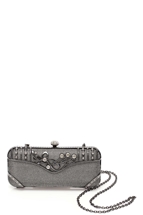 Clutch Prata com detalhe em Cristal - DG54302 Prime Collection