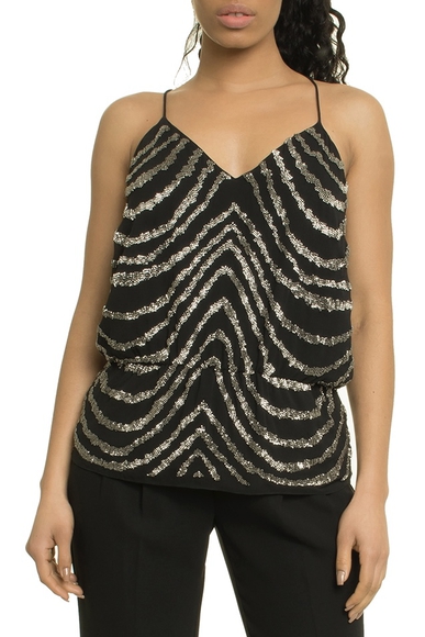 Georgette Zebra Embroidery Alcinha