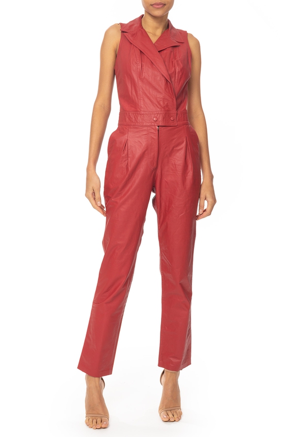 Macacão Couro Vermelho - DG66963 Uzee