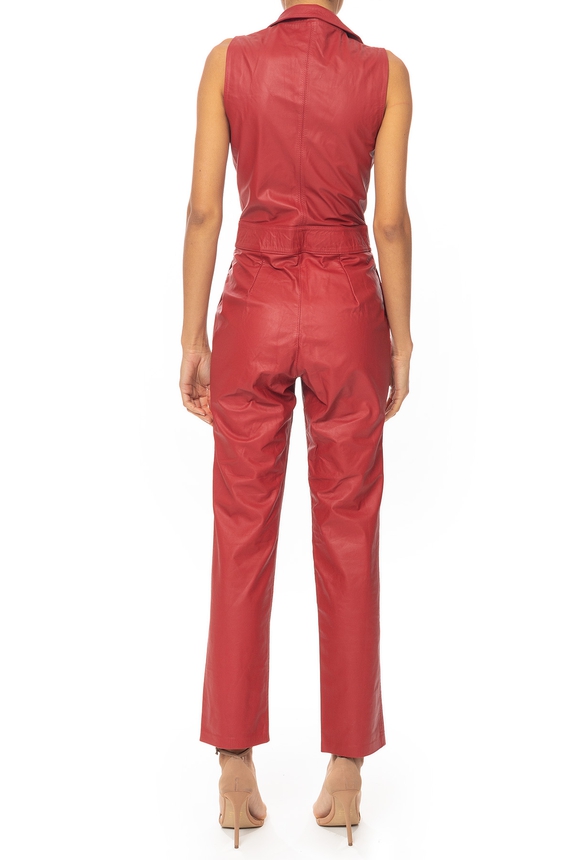 Macacão Couro Vermelho - DG66963 Uzee