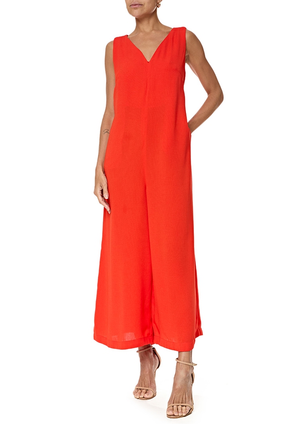 Macaquinho Crepe Laranja - DG76790 Shoulder