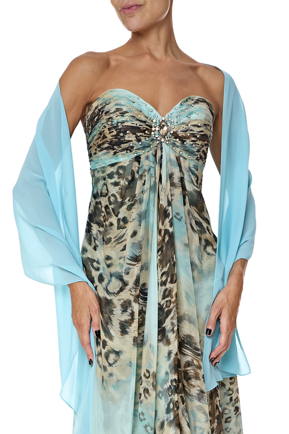 Pashmina Crepe Azul - DG55117 Curadoria Dress & Go