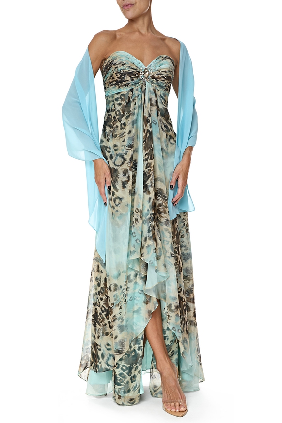 Pashmina Crepe Azul - DG55117 Curadoria Dress & Go