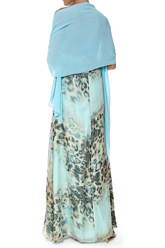 Pashmina Crepe Azul - DG55117 Curadoria Dress & Go