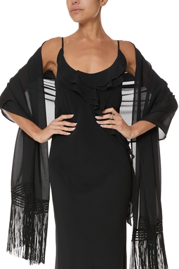 Pashmina Crepe Preto