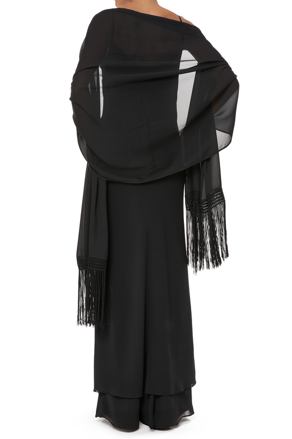 Pashmina Crepe Preto - DG76072 Curadoria Dress & Go