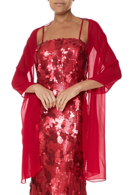 Pashmina do Vestido Longo Paetê Vermelho