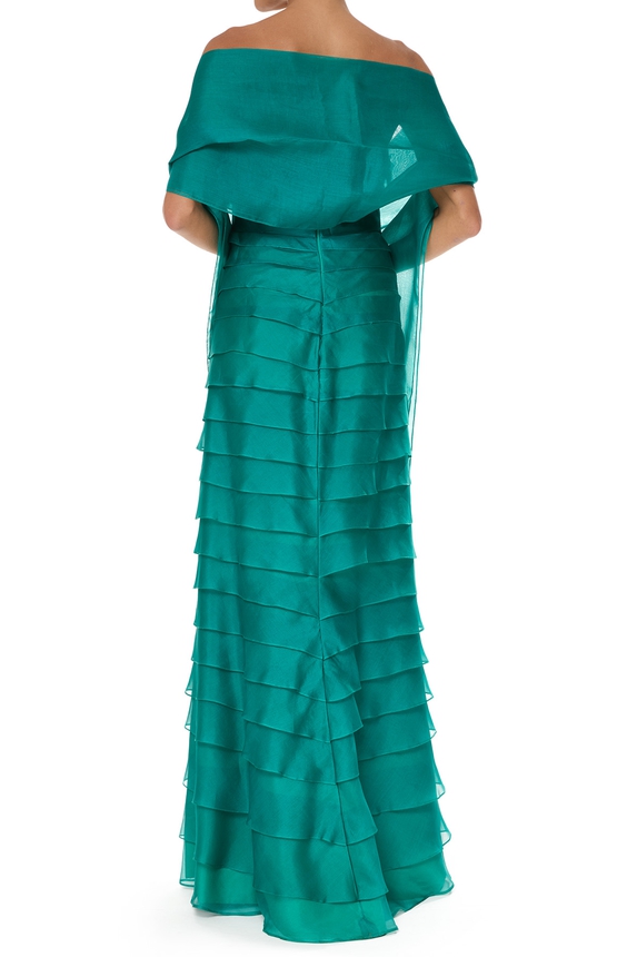 Pashmina do Vestido Longo Seda Verde DG76056 - DG76055 Prime Collection